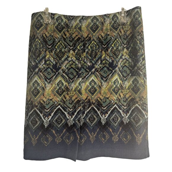 J. Jill Pull-On Skirt Womens Sz S Oversized Abstract Print Stretchy Boho Artsy - Picture 6 of 10